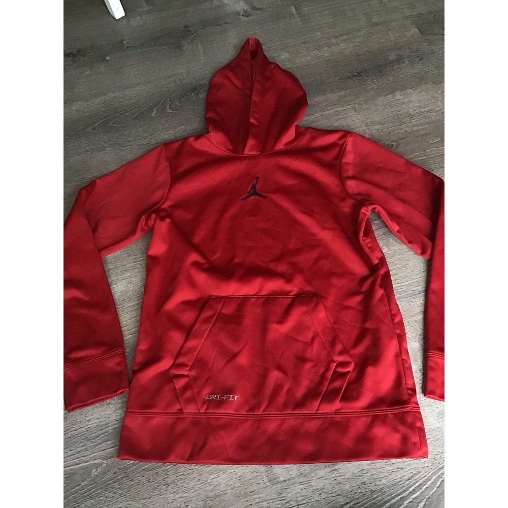 Nike Air Jordan Boys 13-15 Xl Fleece Logo Thermal Hoodie Sweatshirt Dri-fit